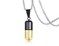 گردنبند استیل طرح کپسول عشق