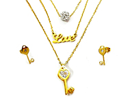 نیم ست سه زنجیره طرح Love