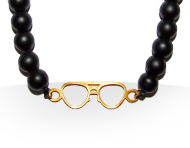 گردنبند سنگی پلاک عینک