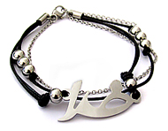 دستبند چرم و استیل طرح خدا