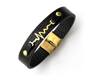 دستبند چرم طرح ضربان قلب