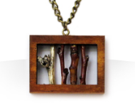 گردنبند چوبی دست ساز مدل Fence