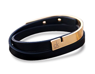 دستبند چرم و استیل طرح CK