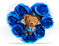 پکیج کادویی خرس و گل عطری طرح Romantic