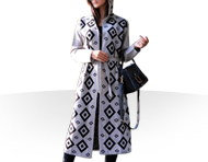 مانتو بافت کلاه دار Vaina