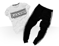 ست تی شرت و شلوار Black White